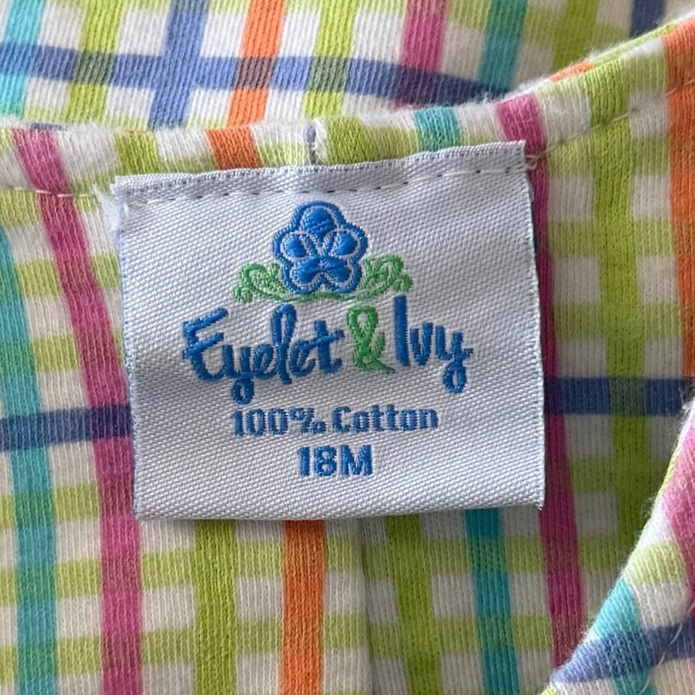 Plaid 18 Month Boy Short Romper With Side Tabs